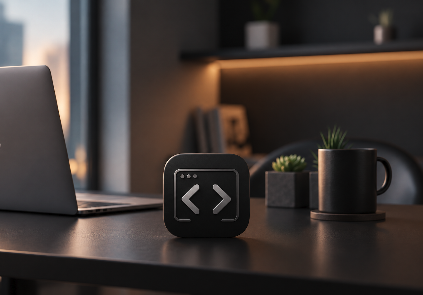Bracket app icon in a dark workspace