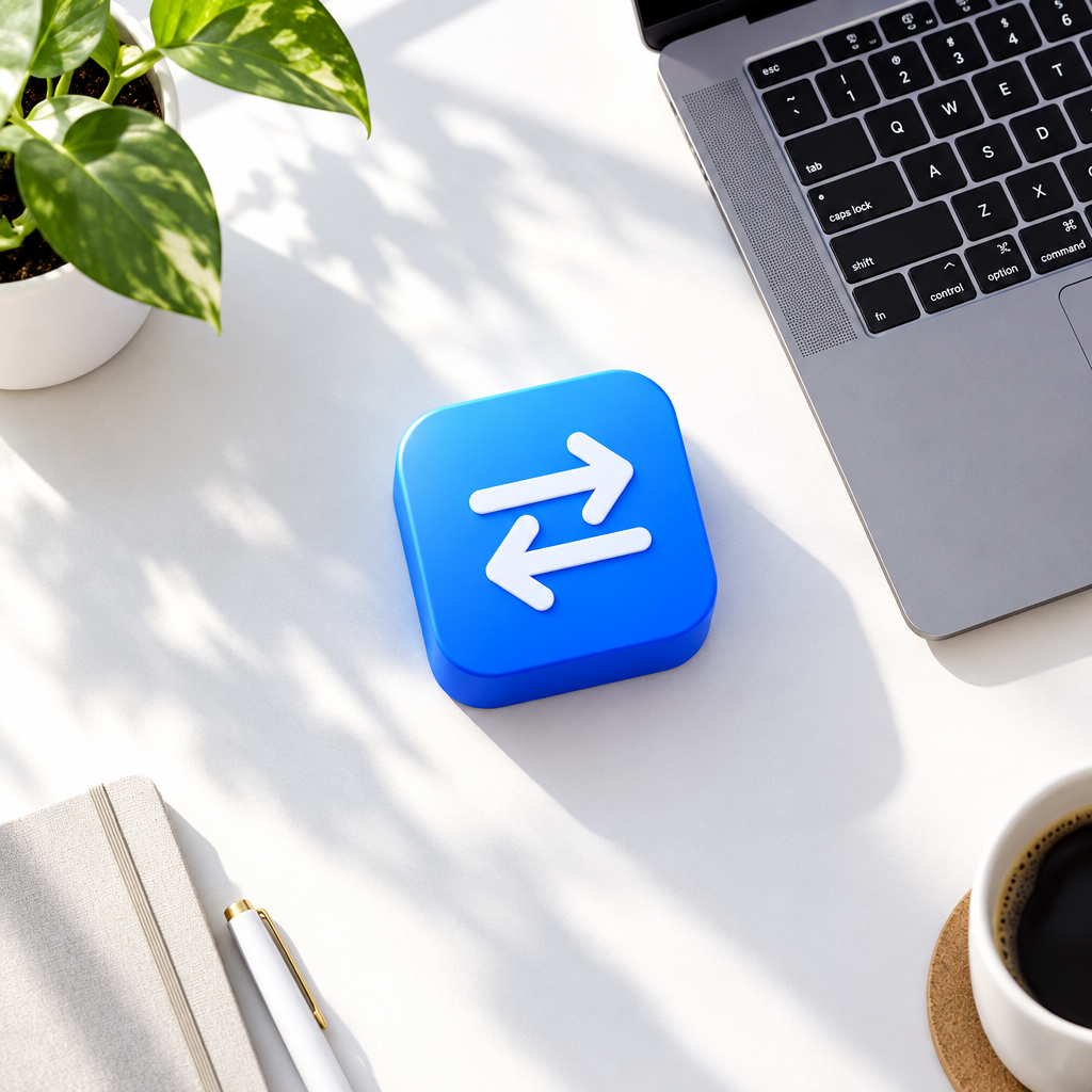 Relay app icon on a bright workspace